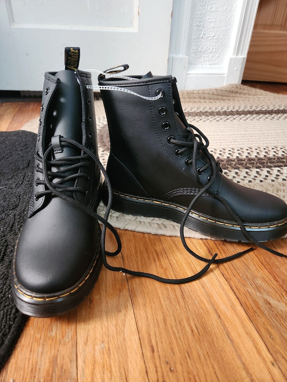 Dr. Martens Black Lace-Up Zavala Boots with Pink & Green Floral Print - Picture 8 of 10